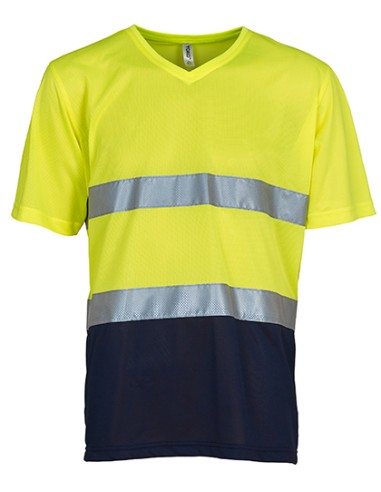 YOK-HVJ910-Hi-Vis Top Cool Super Light V-Neck T-Shirt